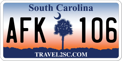 SC license plate AFK106