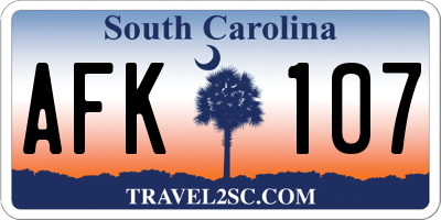 SC license plate AFK107