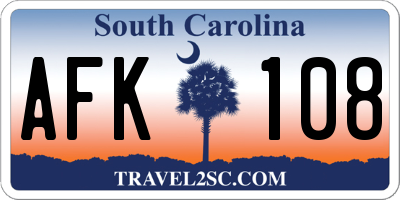 SC license plate AFK108