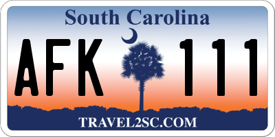 SC license plate AFK111