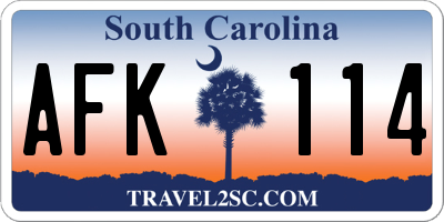 SC license plate AFK114