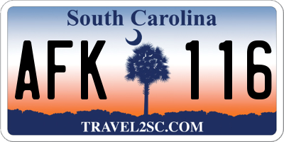 SC license plate AFK116