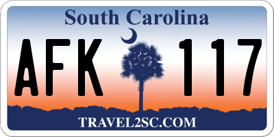SC license plate AFK117