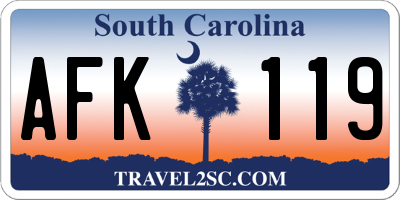 SC license plate AFK119