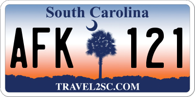 SC license plate AFK121