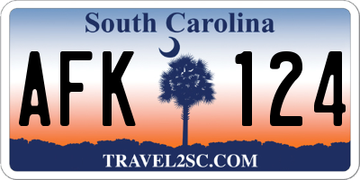SC license plate AFK124