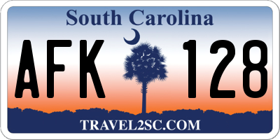 SC license plate AFK128