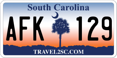 SC license plate AFK129