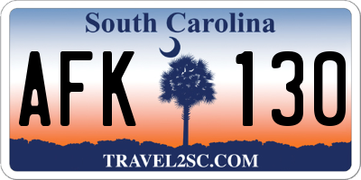 SC license plate AFK130