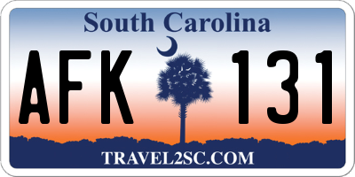 SC license plate AFK131