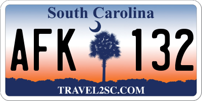 SC license plate AFK132