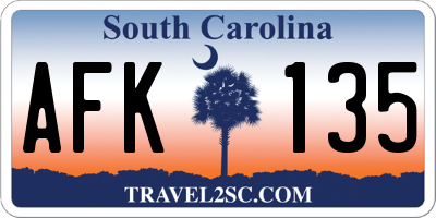 SC license plate AFK135