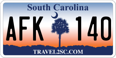 SC license plate AFK140