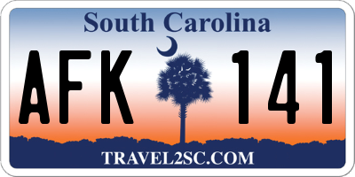 SC license plate AFK141