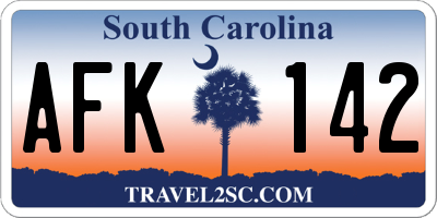 SC license plate AFK142