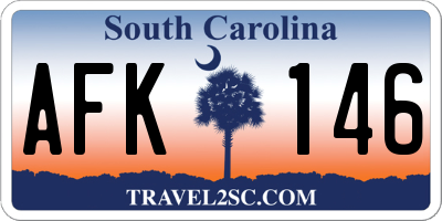 SC license plate AFK146