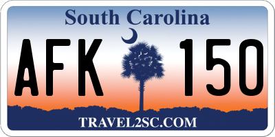 SC license plate AFK150