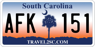 SC license plate AFK151