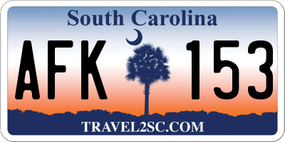 SC license plate AFK153