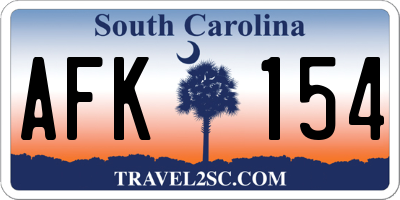 SC license plate AFK154
