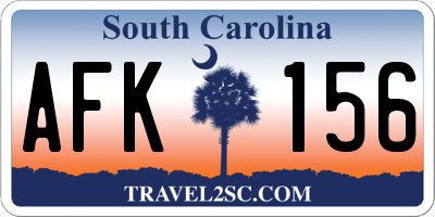 SC license plate AFK156