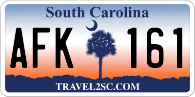 SC license plate AFK161