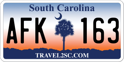 SC license plate AFK163