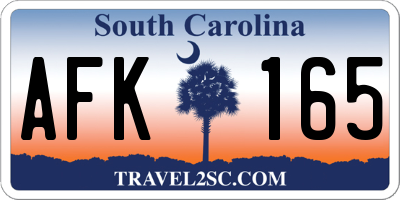 SC license plate AFK165