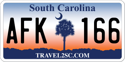 SC license plate AFK166