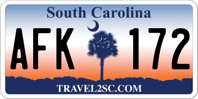 SC license plate AFK172