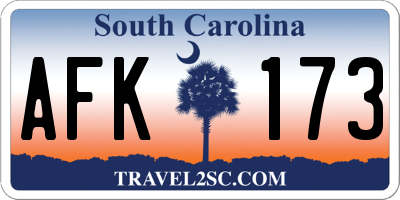 SC license plate AFK173