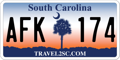 SC license plate AFK174