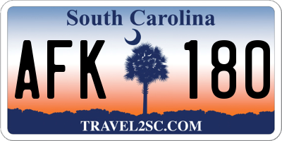 SC license plate AFK180