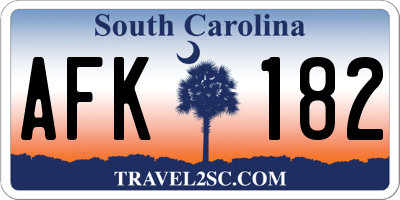 SC license plate AFK182