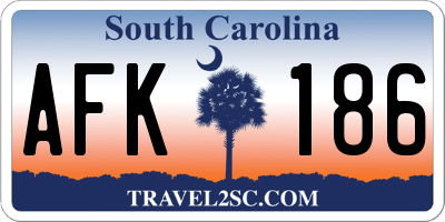 SC license plate AFK186