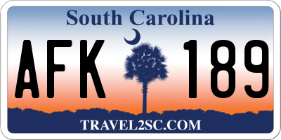 SC license plate AFK189