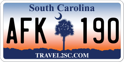 SC license plate AFK190