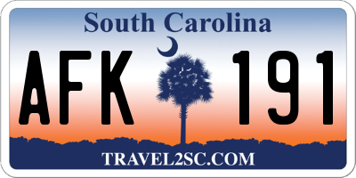 SC license plate AFK191