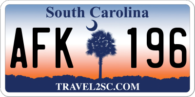 SC license plate AFK196