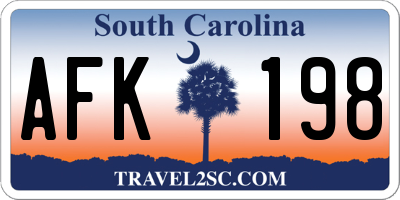 SC license plate AFK198