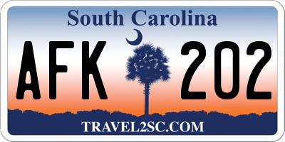 SC license plate AFK202