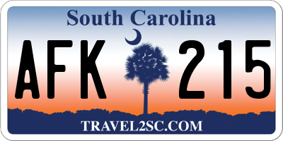 SC license plate AFK215
