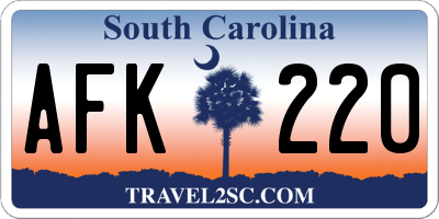 SC license plate AFK220