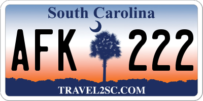 SC license plate AFK222