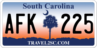 SC license plate AFK225