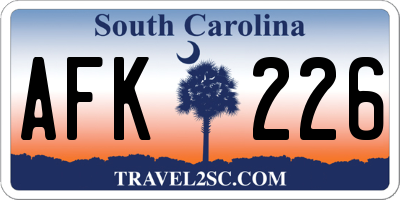 SC license plate AFK226