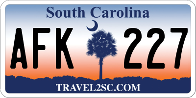 SC license plate AFK227