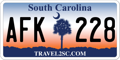 SC license plate AFK228