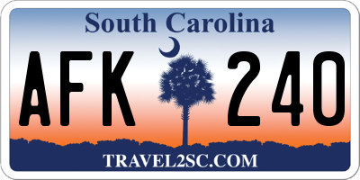 SC license plate AFK240