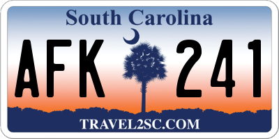 SC license plate AFK241